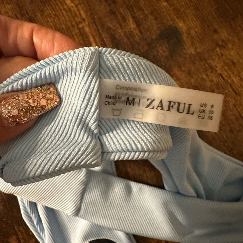Hi-Cut ZAFUL Light Blue Bikini Bottom - Picture 4 of 5